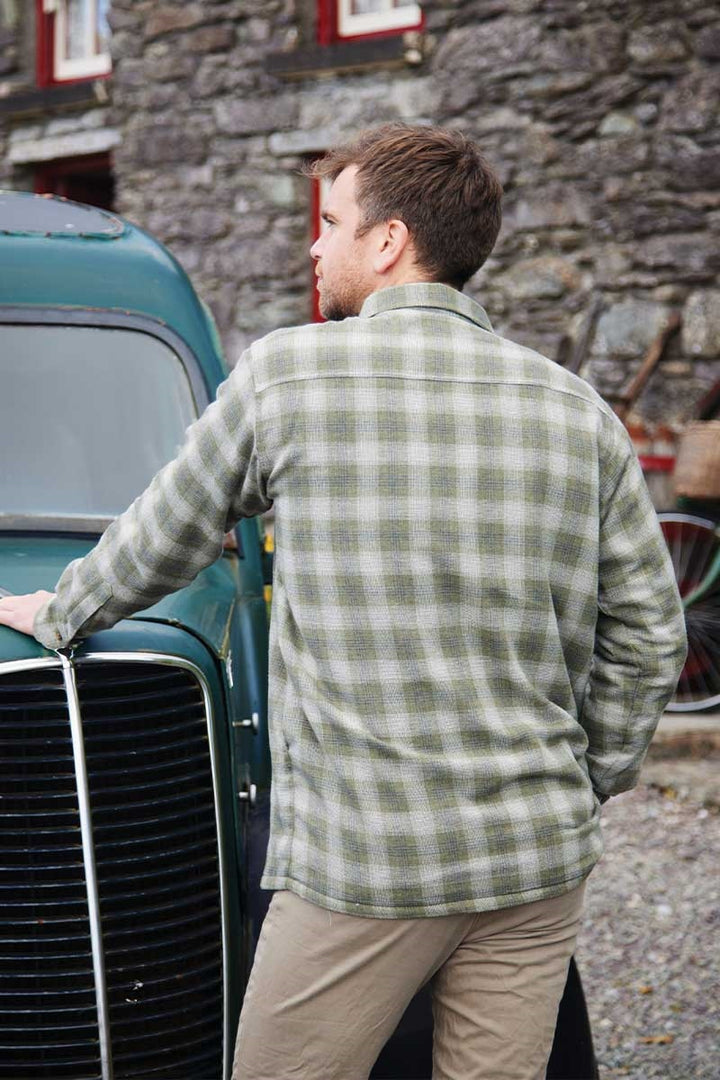Moss Plaid Fleece Lined Flannel Shirt LV41