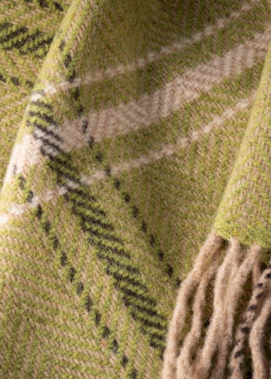 Green Plaid Cashmere and Merino Throw 1467