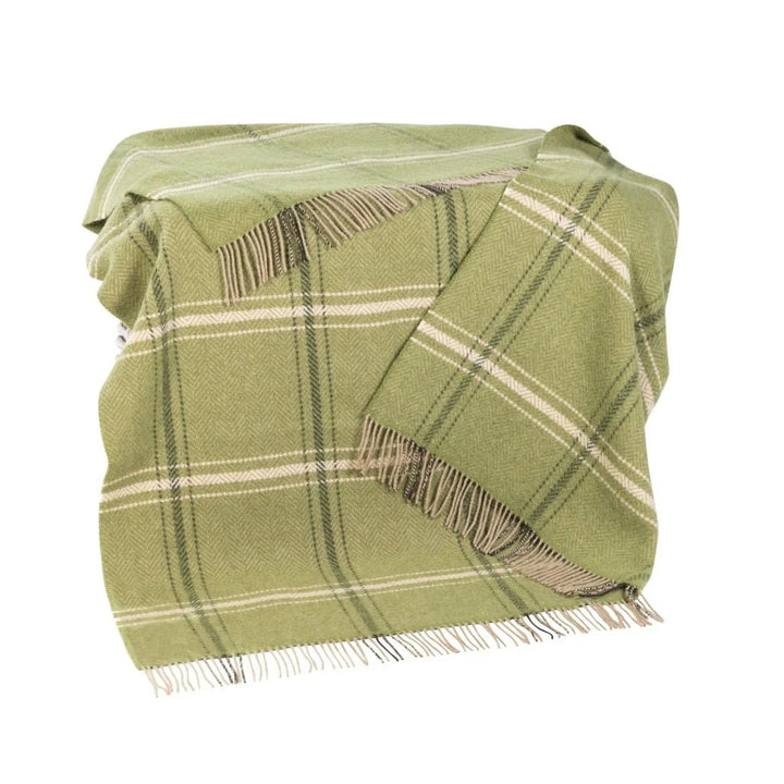 Green Plaid Cashmere and Merino Throw 1467