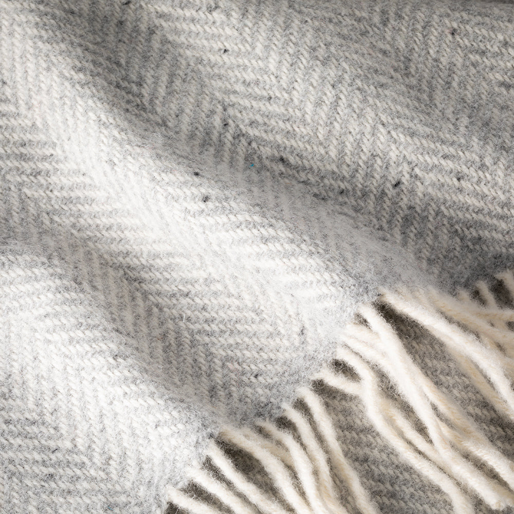 Pale Grey Cashmere and Merino Throw 1488