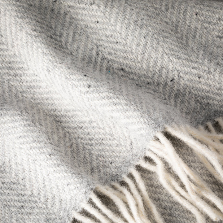 Pale Grey Cashmere and Merino Throw 1488