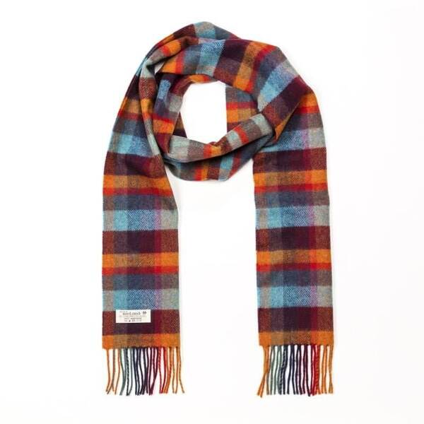 Rust and Blue Long Lambswool Scarf 1924