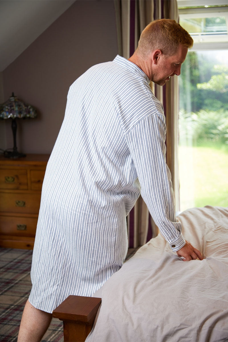 Blue and Ivory Striped Nightshirt LV2
