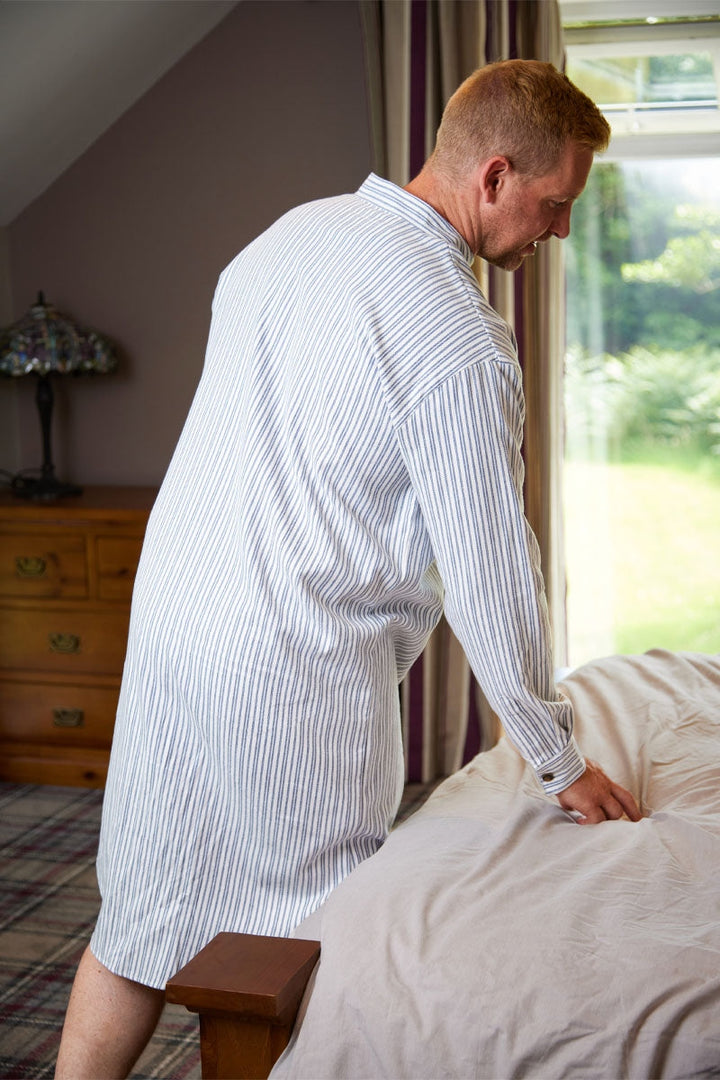 Blue and Ivory Striped Nightshirt LV2