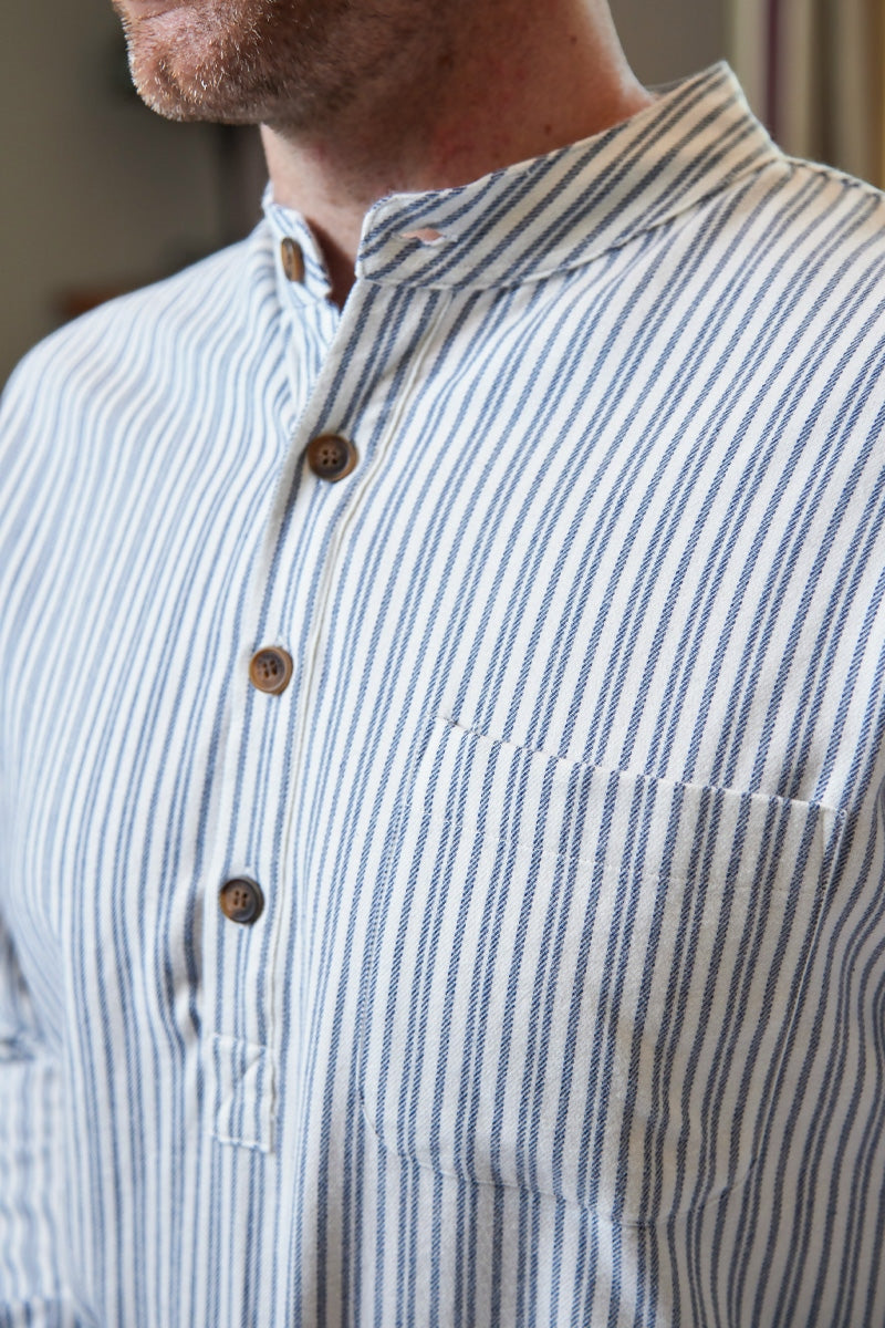 Blue and Ivory Striped Nightshirt LV2