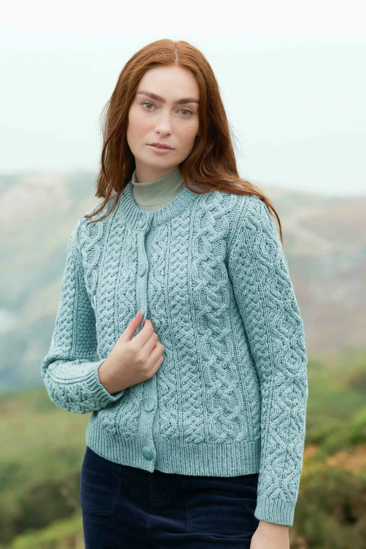 Tramore Button Cardigan Mermaid X5578