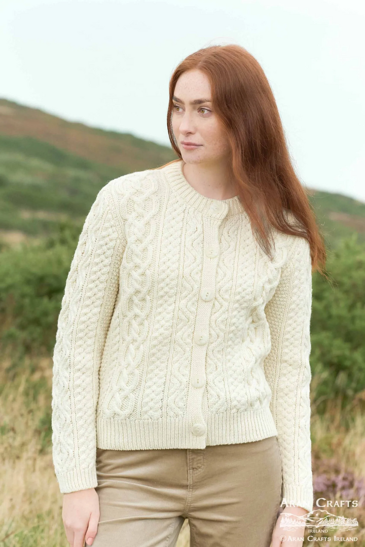 Tramore Button Cardigan Natural X5578