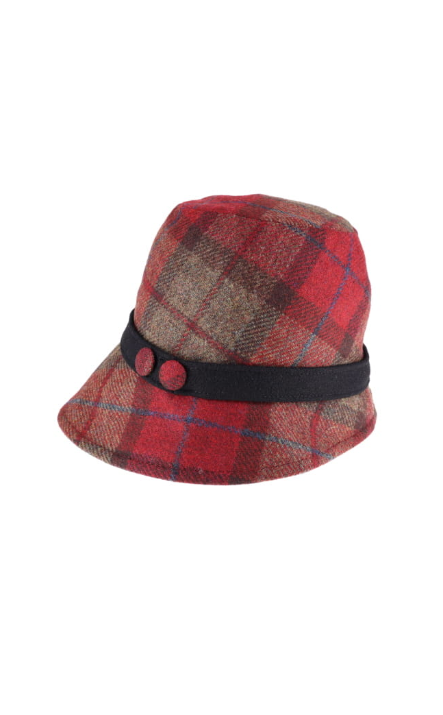 Red and Brown Plaid Clodagh Hat 207