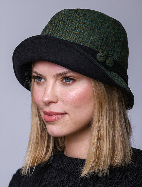 Green Herringbone Clodagh Hat 70