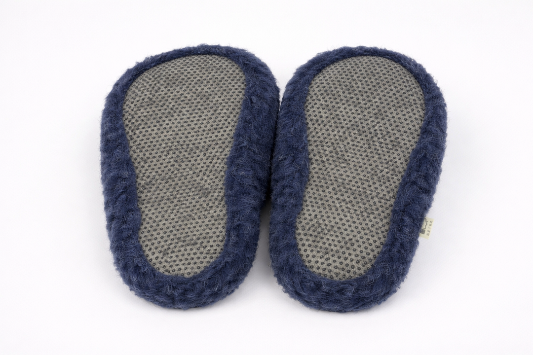 Dark Blue Woolen Mule Slippers