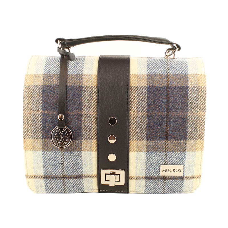 Navy and Tan Plaid Fiona Bag 202