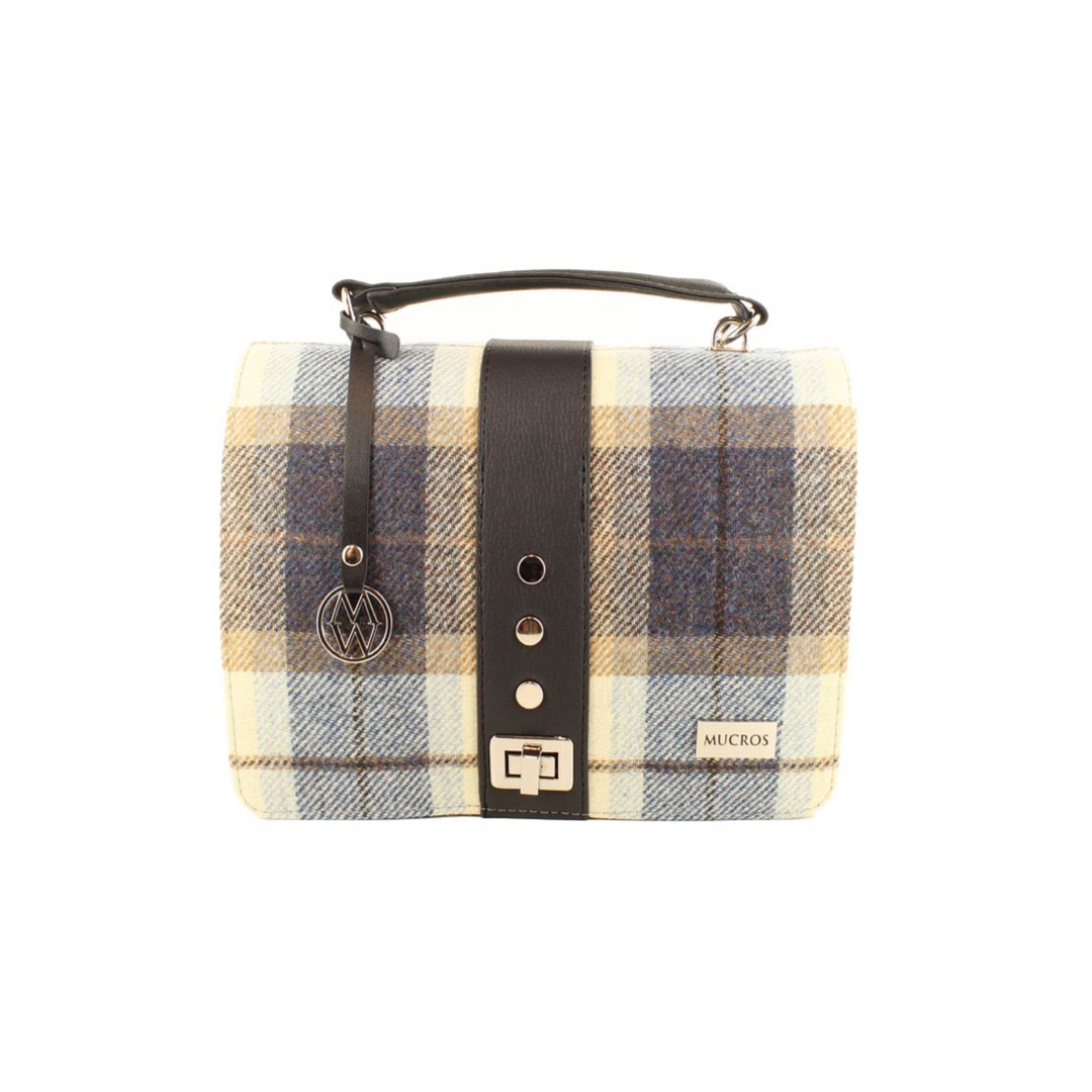 Navy and Tan Plaid Fiona Bag 202