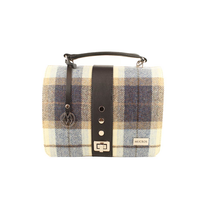 Navy and Tan Plaid Fiona Bag 202