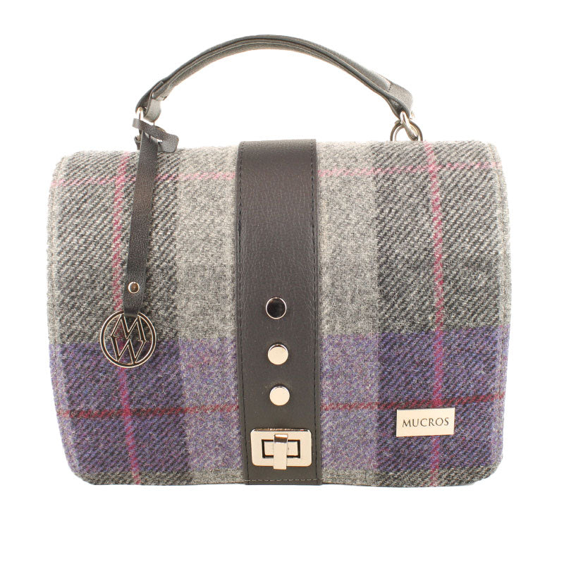 Charcoal and Lavender Plaid Fiona Bag 38