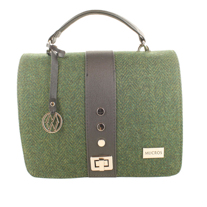 Solid Green Herringbone Fiona Bag 70