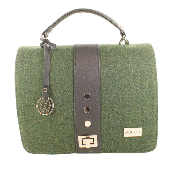 Solid Green Herringbone Fiona Bag 70