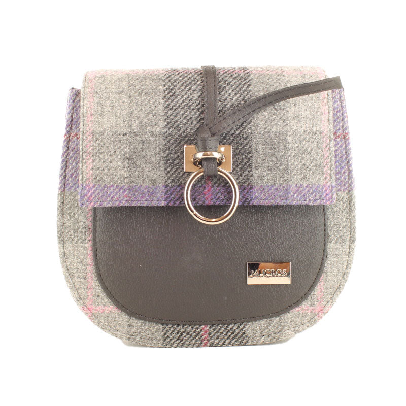 Charcoal and Lavender Plaid Grace Bag 38