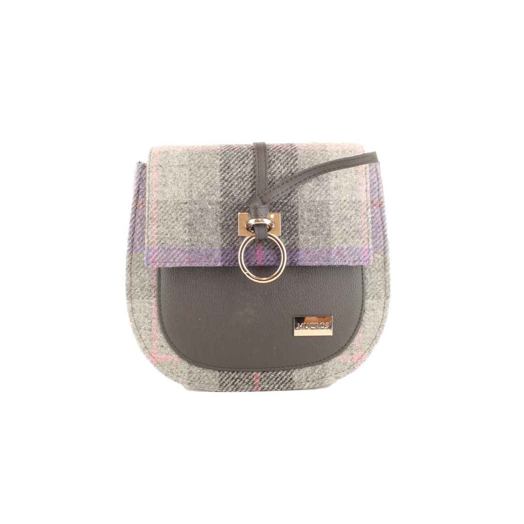 Charcoal and Lavender Plaid Grace Bag 38