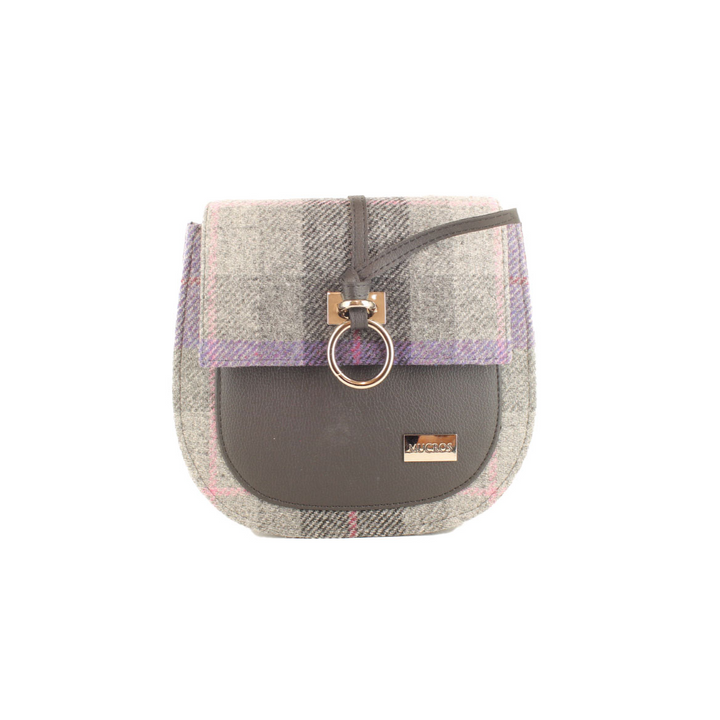Charcoal and Lavender Plaid Grace Bag 38