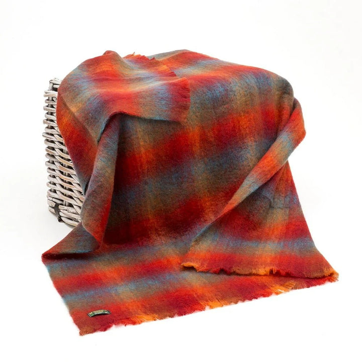 Orange, Red and Blue Mohair Throw LM556