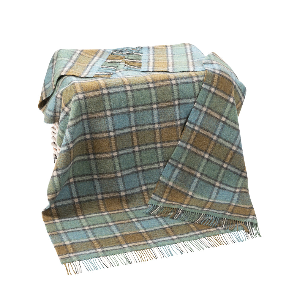 Large Green, Blue and Beige Plaid Picnic Blanket LW120