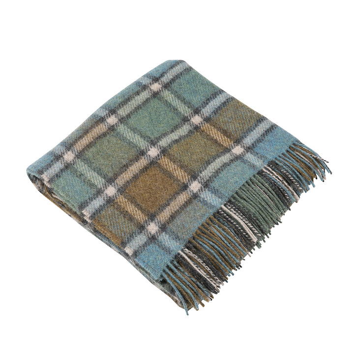 Large Green, Blue and Beige Plaid Picnic Blanket LW120