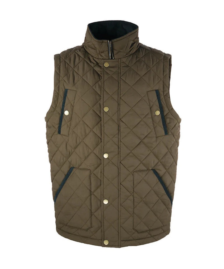 Olive Quilted Aron Gilet MJ004