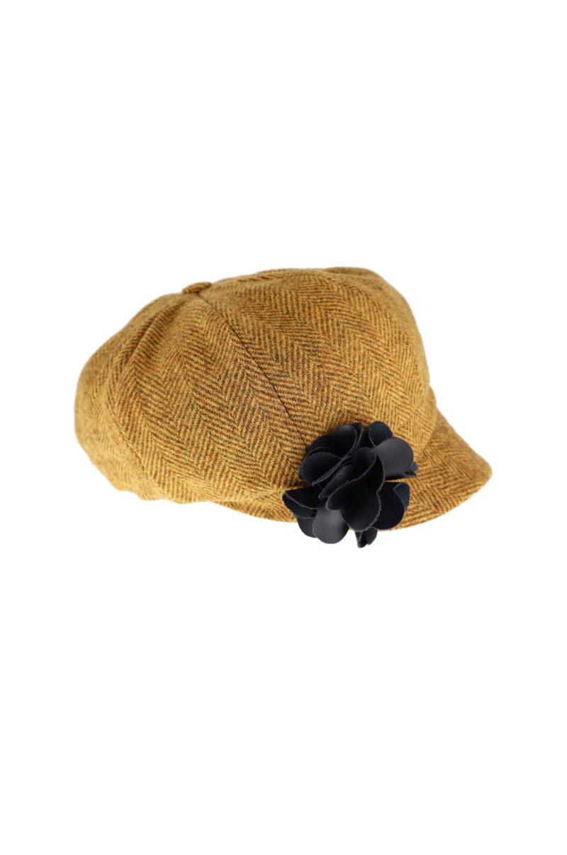 Mustard Yellow Wool Newsboy Cap 602