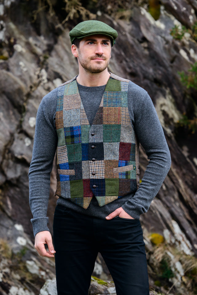 Patch Tweed Waistcoat