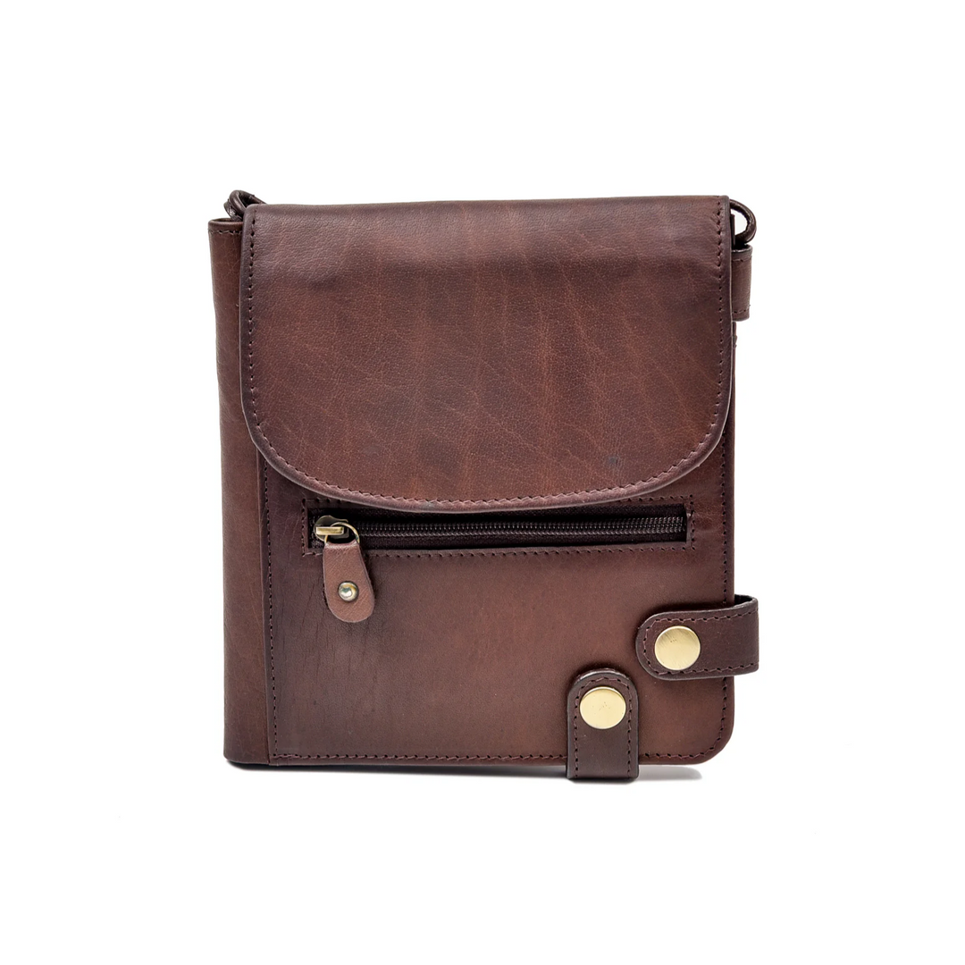 Brown Soft Leather Security Bag TK144