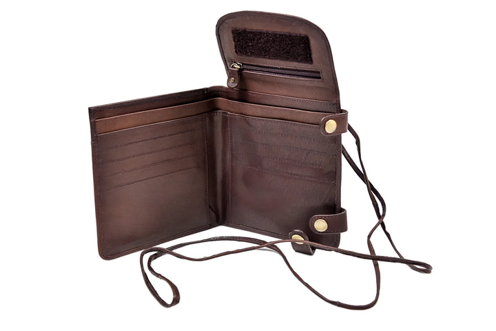 Brown Soft Leather Security Bag TK144