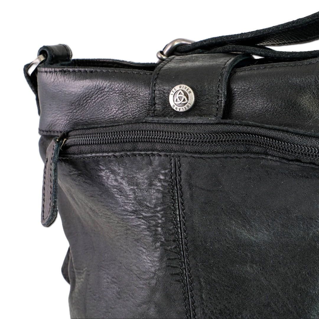 Black Leather Torc Bag