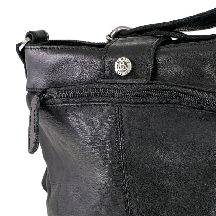 Black Leather Torc Bag