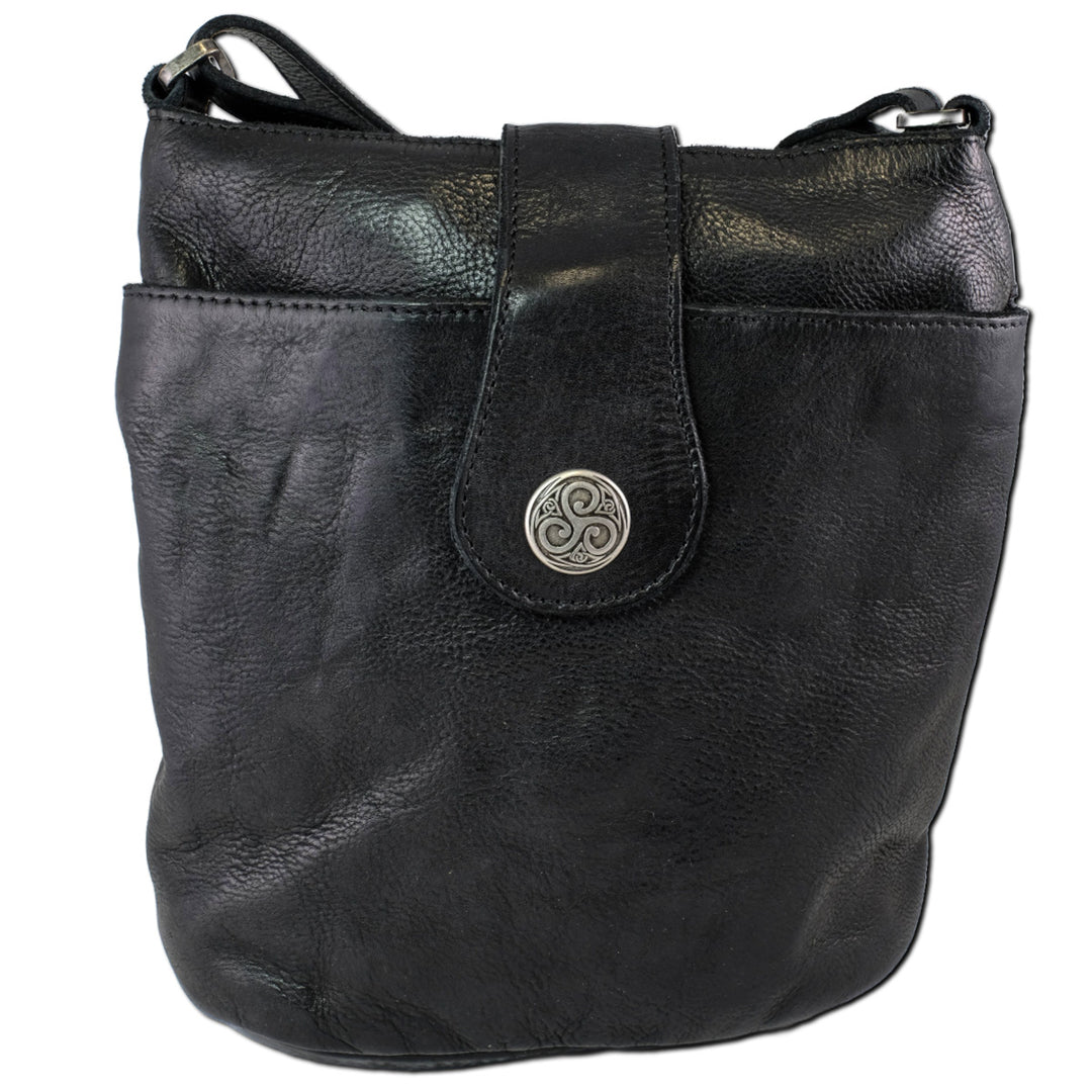 Black Leather Torc Bag
