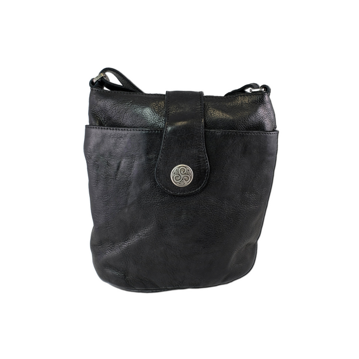 Black Leather Torc Bag