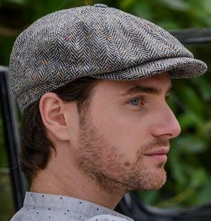 Driving Cap - Eight Piece - 01 Grey Herringbone