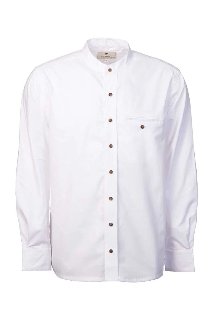 White Cotton Grandfather Shirt FL43