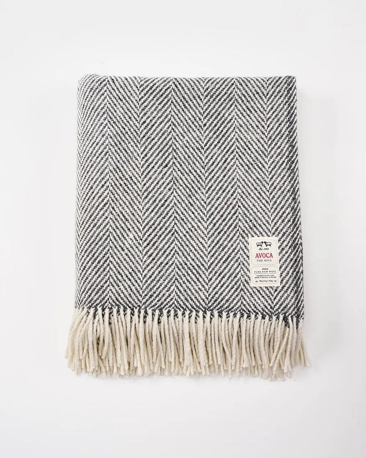 Grey & Natural Avoca Heavy Donegal Throw