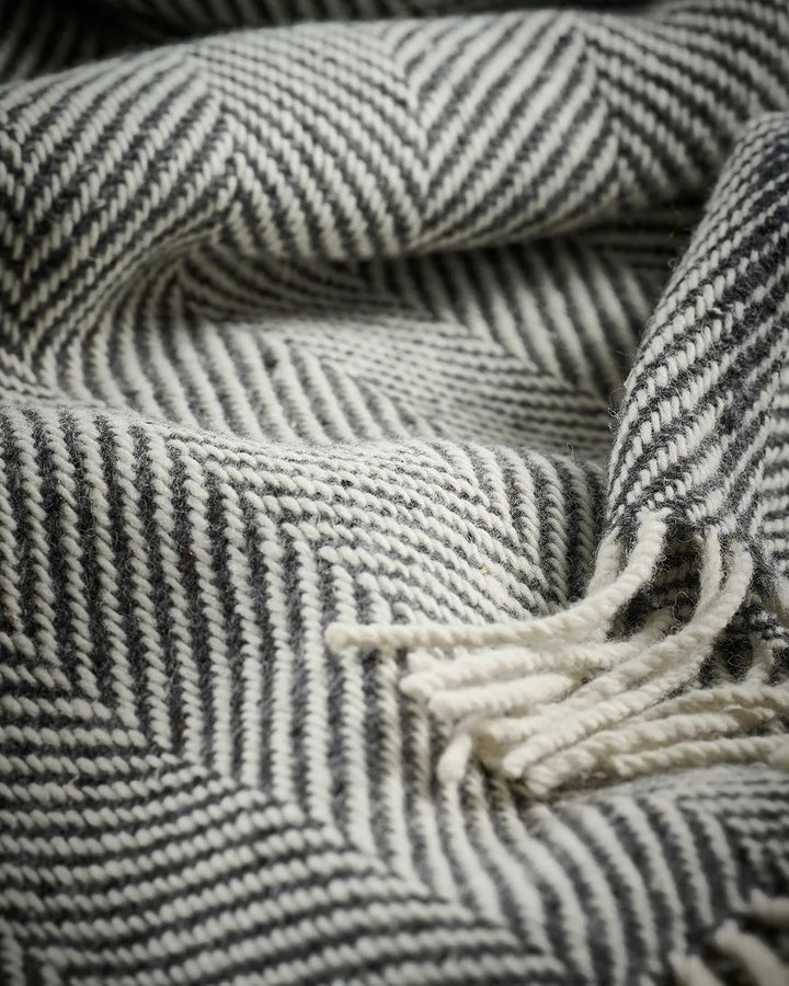 Grey & Natural Avoca Heavy Donegal Throw