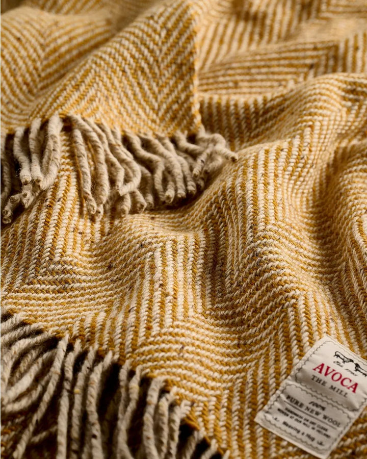 Yellow & Oat Avoca Heavy Donegal Throw