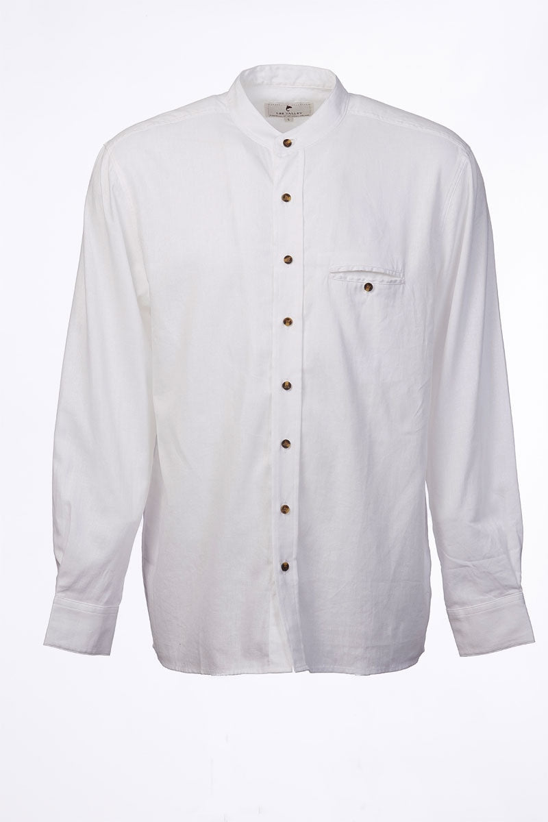 White Linen Grandfather Shirt LN10