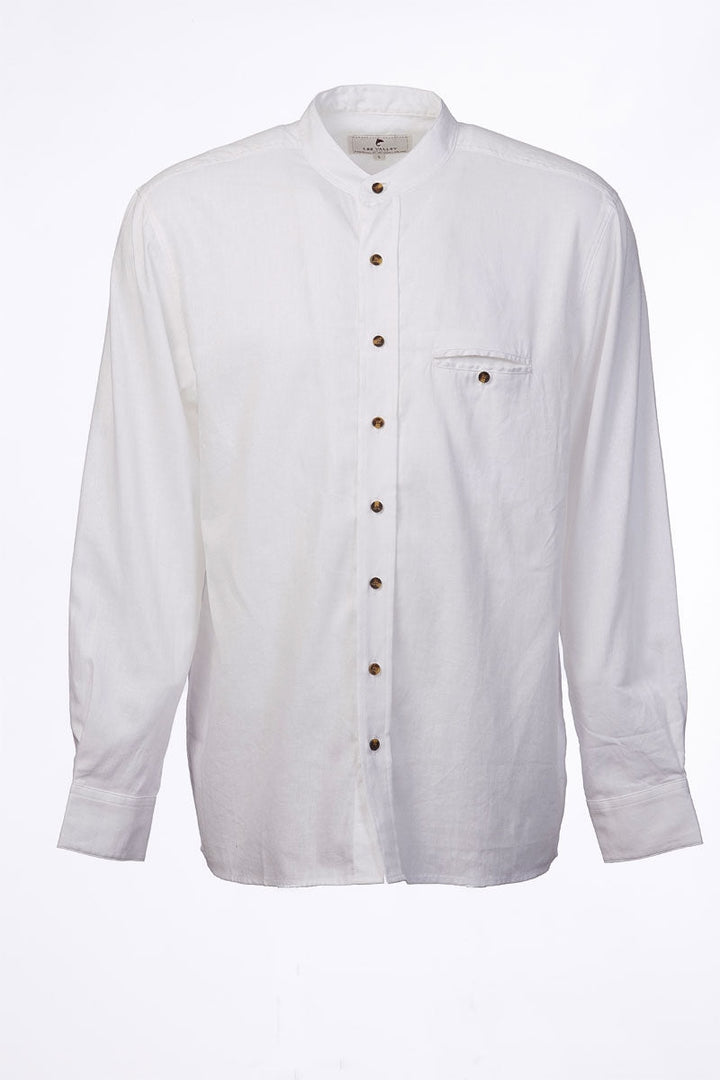 White Linen Grandfather Shirt LN10