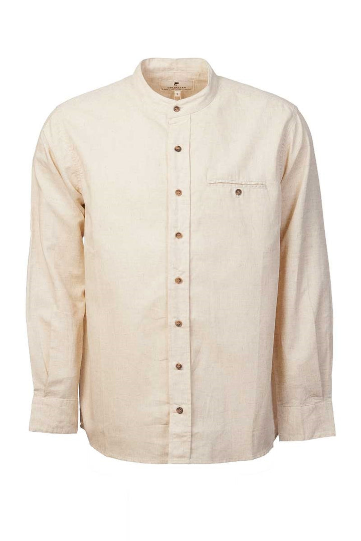 Beige Linen Grandfather Shirt LN7