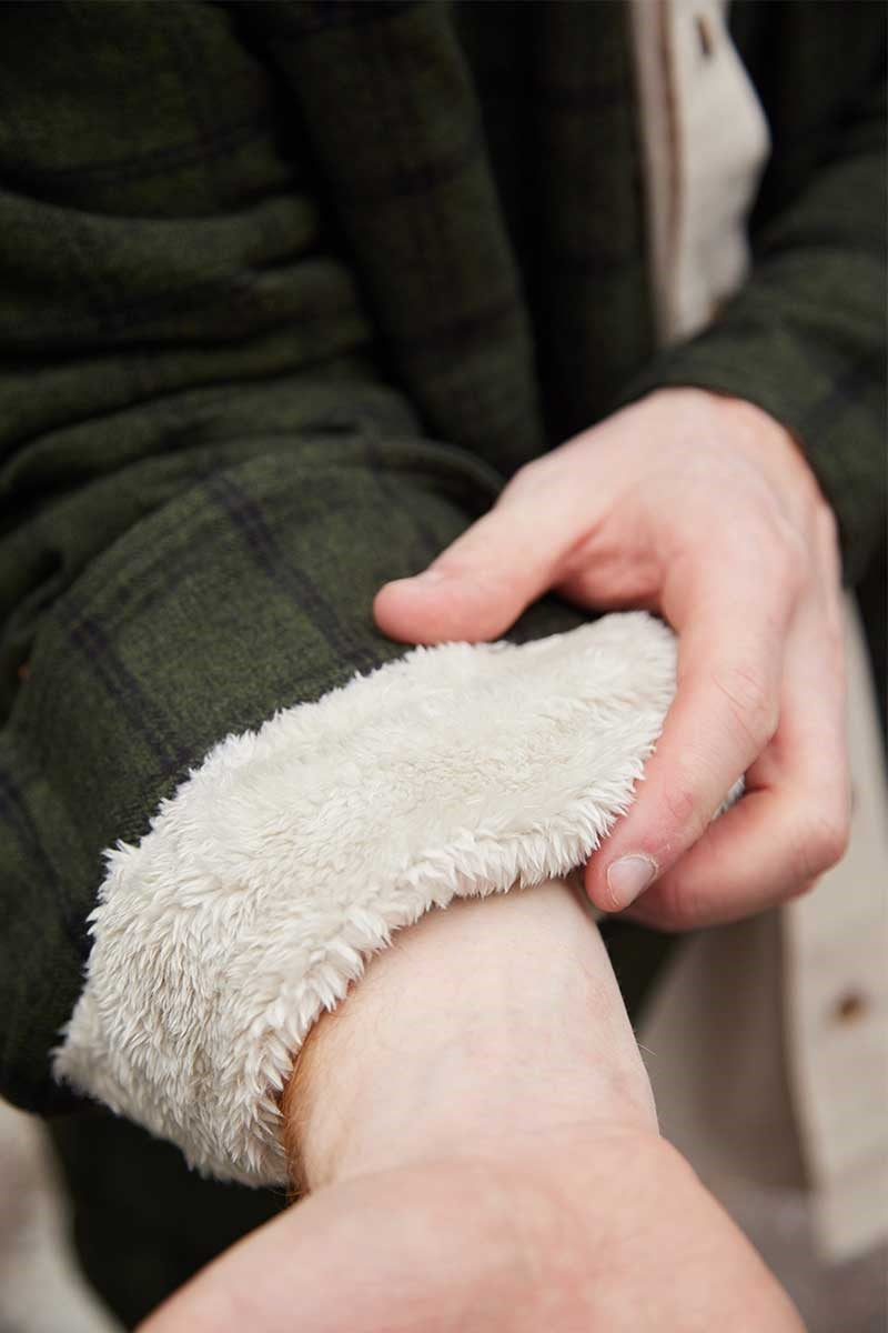 Forest Green and Black Check Flannel Fleece Lined Shirt LV15