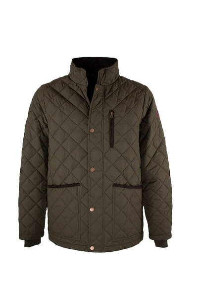 Men's Olive Quilted Aron Jacket MJ003