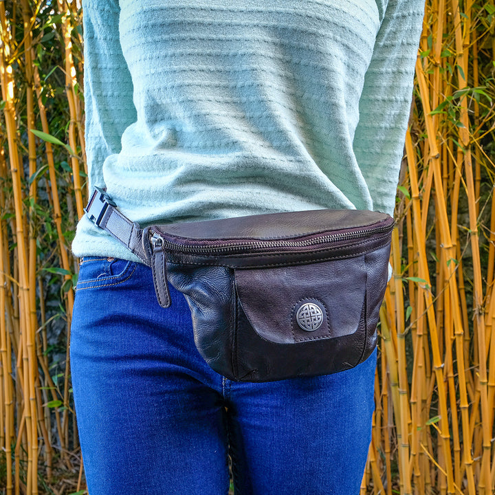 Brown Leather Celtic Fanny Pack
