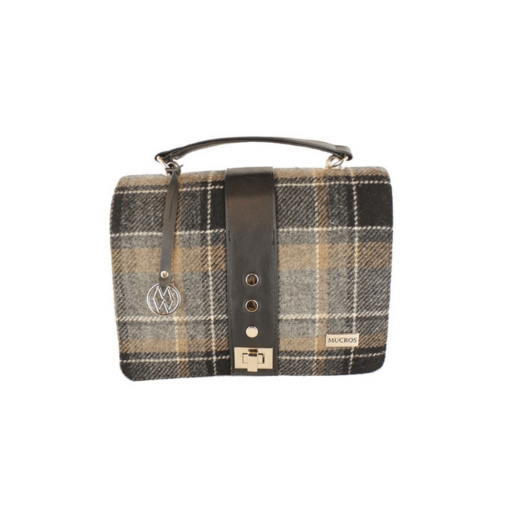Black, Beige and Grey Plaid Fiona Bag 21