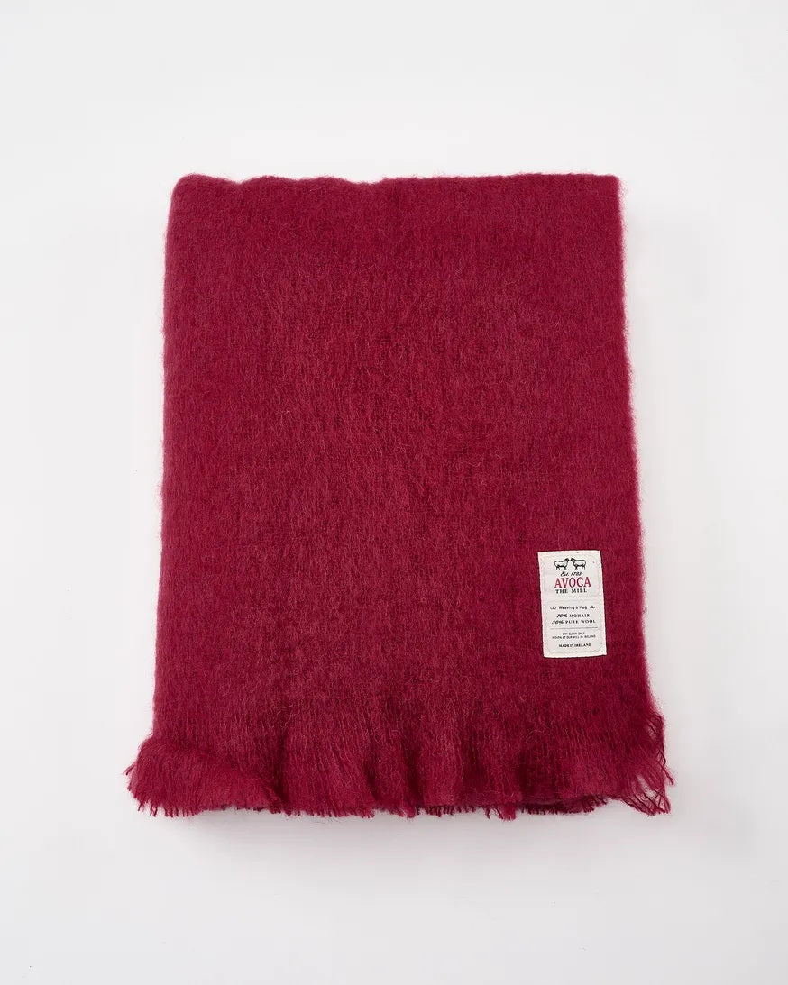 Ruby Red Avoca Mohair Throw