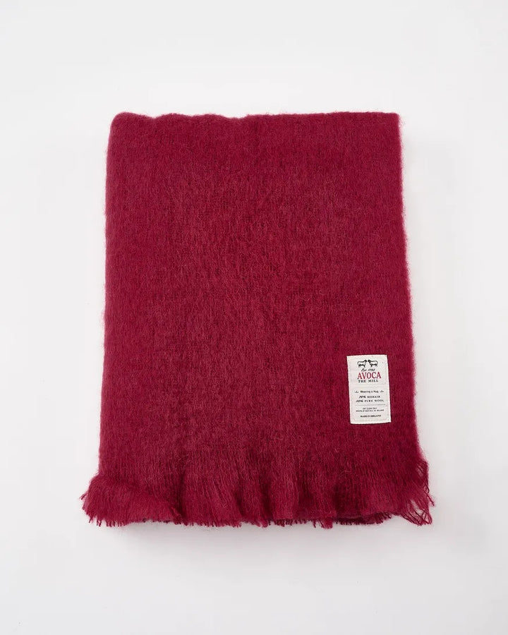 Ruby Red Avoca Mohair Throw