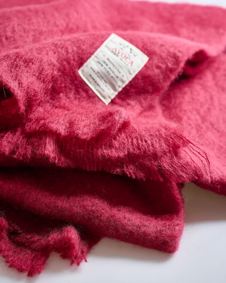 Ruby Red Avoca Mohair Throw
